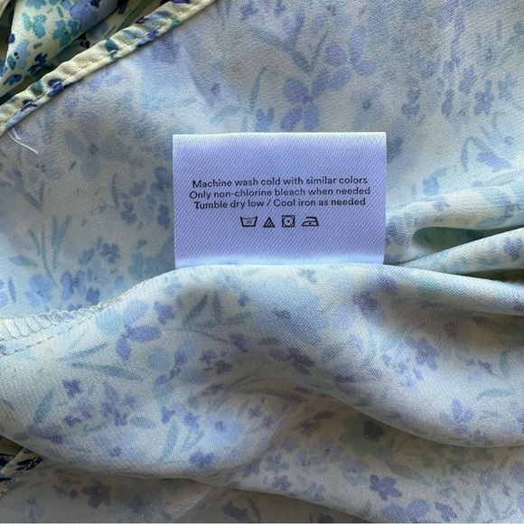 The All Dressed Up Mock Neck Dress Painted Floral in Slate & Powder Size M - Picture 16 of 16